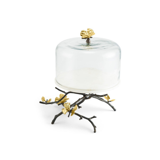 Butterfly Ginkgo Cake Stand with Dome