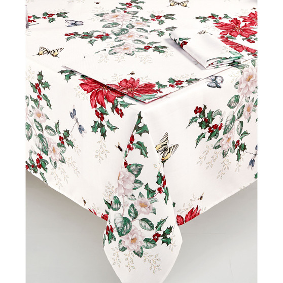 Butterfly Meadow Poinsettia Tablecloth, 60" x 120"