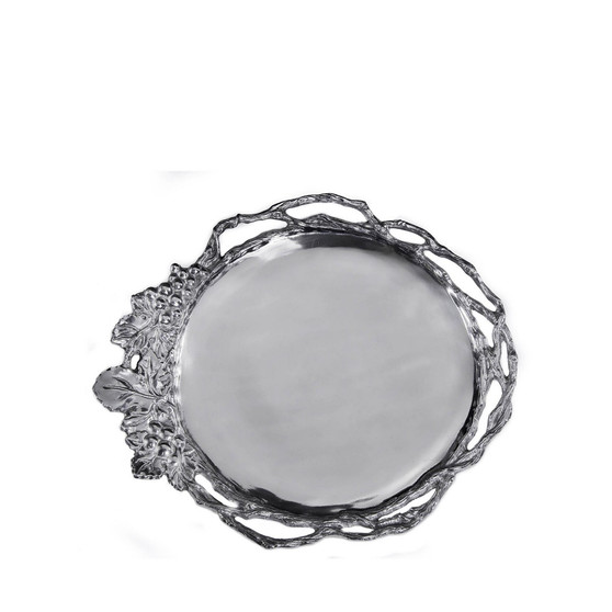 Designs Aluminum Grape Open Vine Round Tray Large