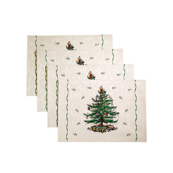Christmas Tree Ivory/Green 4pc Placemats