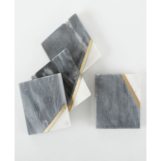 Laurie Gates Four piece marble coaster set