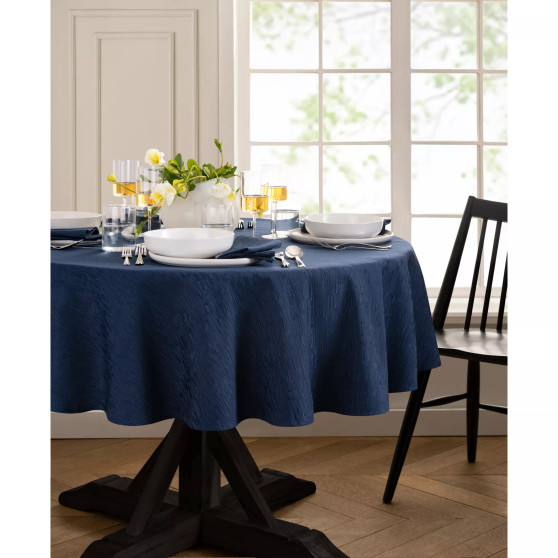 Continental Solid Texture Water and Stain Resistant Tablecloth, 90" Round