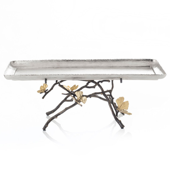 Butterfly Gingko Footed Centerpiece Tray