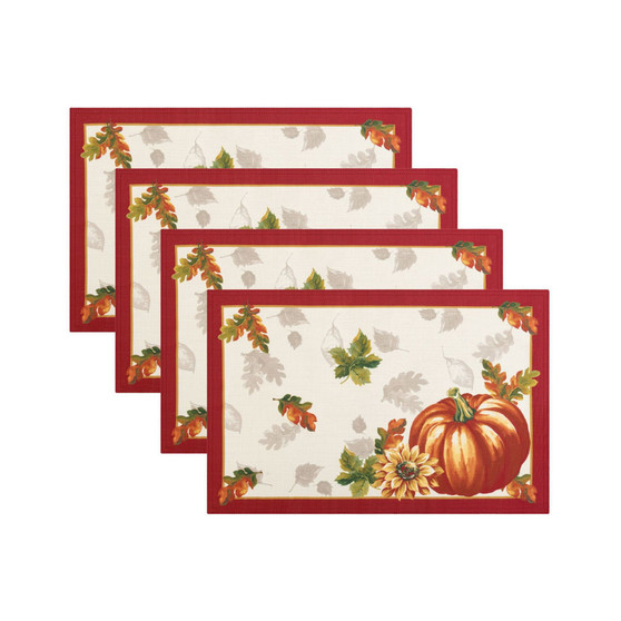 Swaying Leaves Bordered Fall Placemat, Set of 4