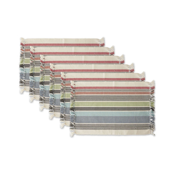 Design Import Mediterranean Stripe Placemat, Set of 6