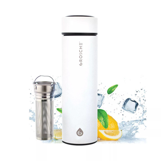 Chicago Insulated Tea Infuser Bottle, 15.2 fl oz Capacity with Long Tea Infuser