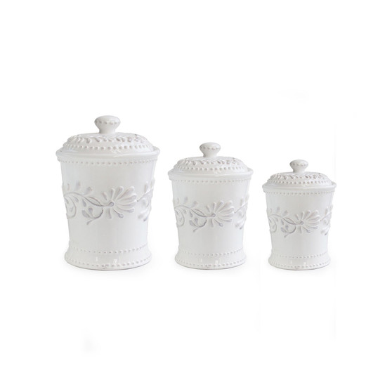 Bianca Leaf Canister, Set of 3