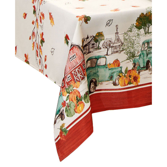 Farm Fresh Pumpkin Truck Fall Rectangle Tablecloth 60X102