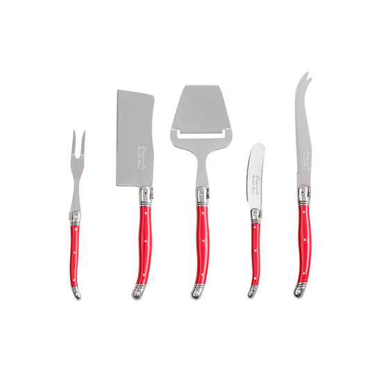 Laguiole 5 Piece Cheese Knife, Fork and Slicer Set