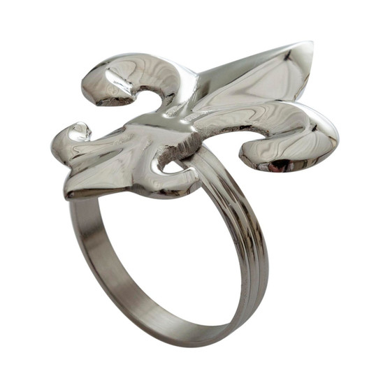 KINDWER Nickel Fleur De Lis Napkin Ring
