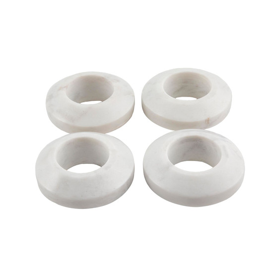 S/4 Beveled Marble Napkin Rings