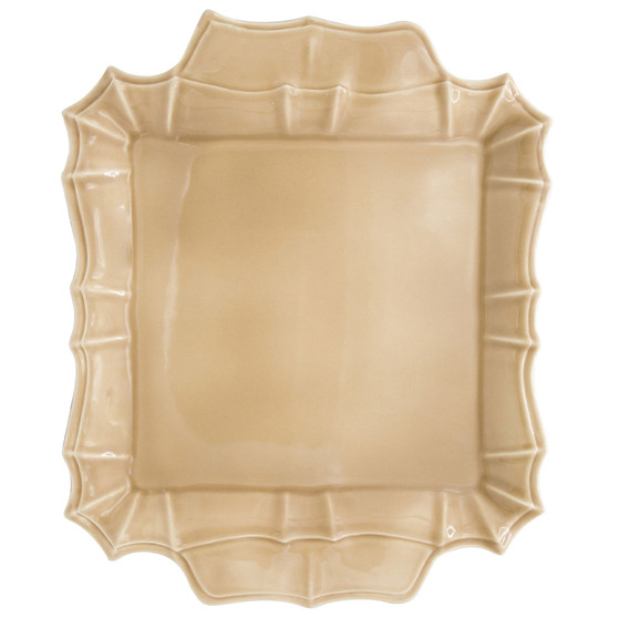 Chloe Taupe Square Platter with Handles