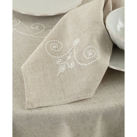 French Perle Embroidered 19" x 19" Napkin