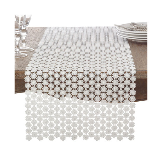 Openwork Floral Design Antique Style Lace Table Runner