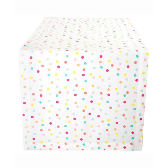 Multi Polka Dots Print Table Runner 14" X 72"