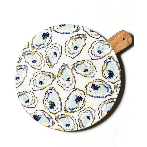 Oyster Print Wood Medium Round Board 12'', Service for 1