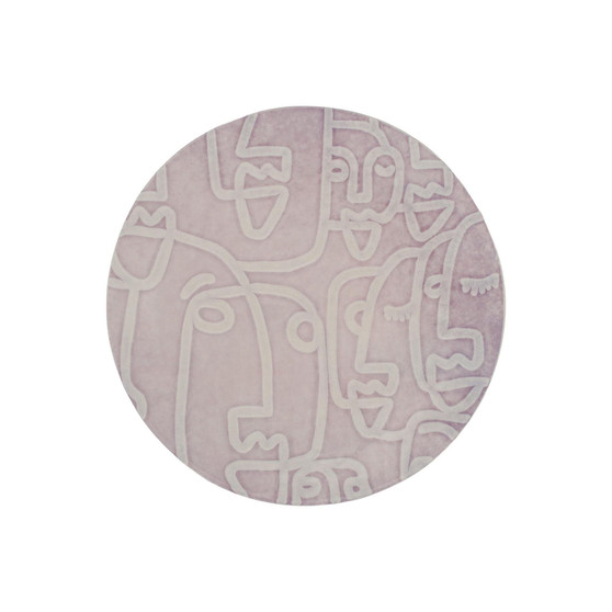 Moda Lilac Faces Round Platter 12"