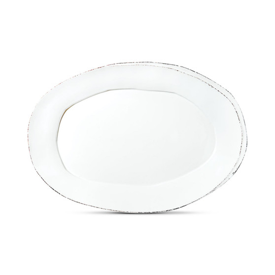 Lastra Collection White Small Oval Platter
