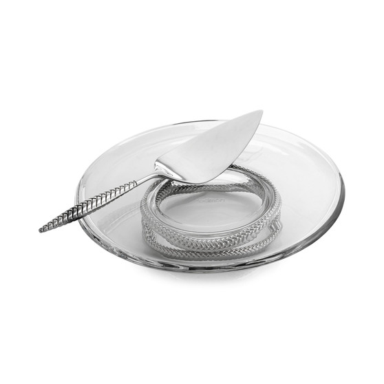 2-Pc. Braid Glass Cake Plate & Server Set