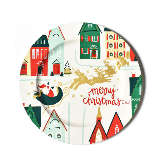 Retro Christmas Village Platter