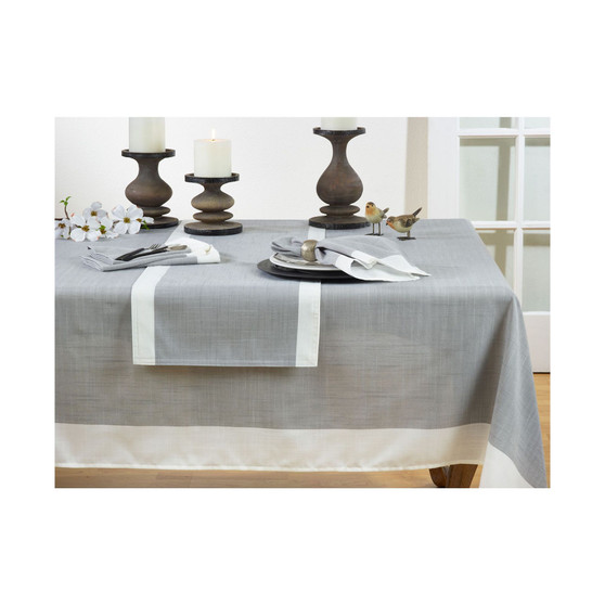 Table Runner with Banded Border, 108" x 16"
