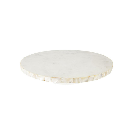Mother of Pearl White Marble Lazy Susan