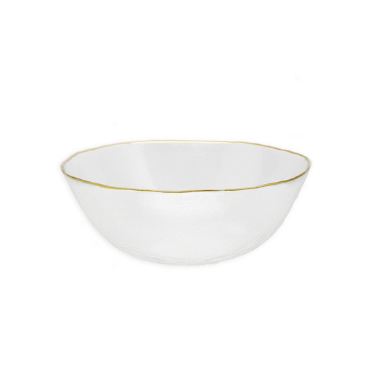 8.5" D Clear Gold - Tone Rim Salad Bowl