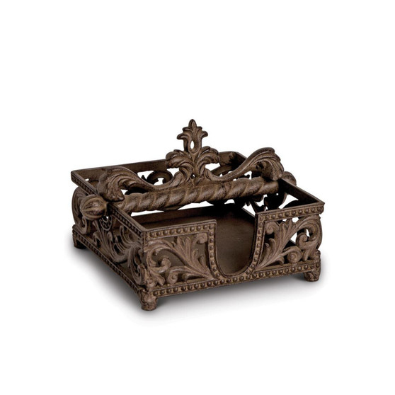 Acanthus Leaf Brown Cast Metal  Napkin Holder