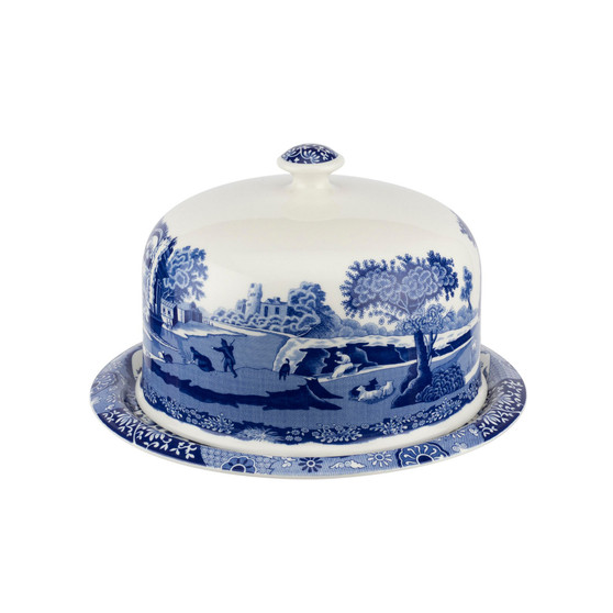 Blue Italian Serving Platter with Dome
