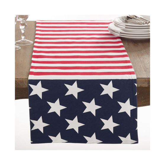 Star Spangled American Flag Design Table Runner