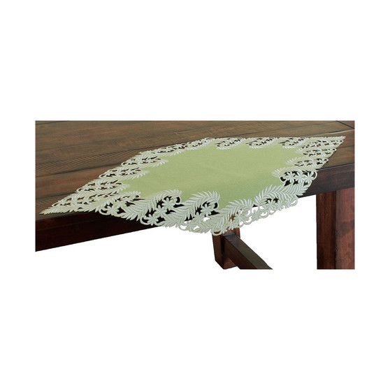 Laurel Embroidered Cutwork Spring Table Runner, 16" x 34"
