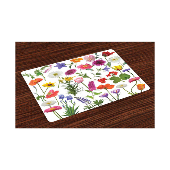 Flower Place Mats, Set of 4