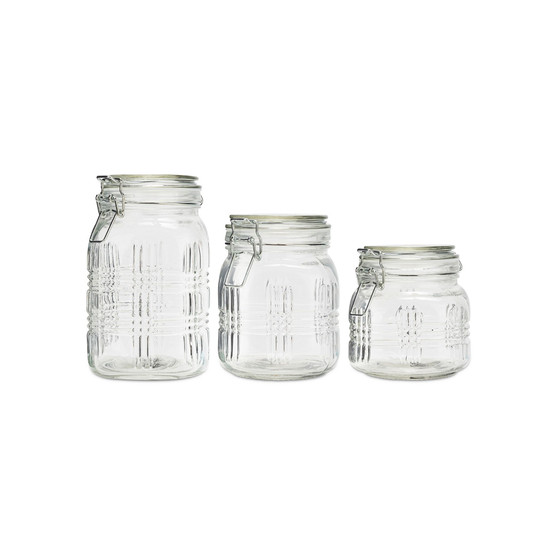 Portland Square Glass Canisters, Set of 3