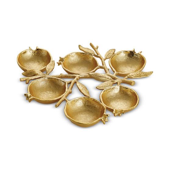 Pomegranate 6-Compartment Seder Plate