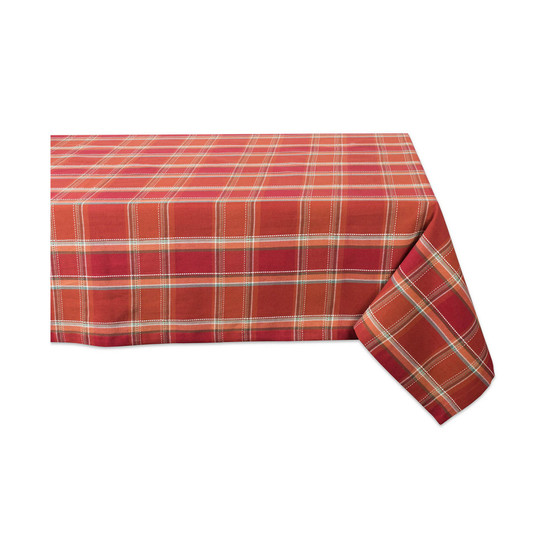Autumn Spice Plaid Tablecloth