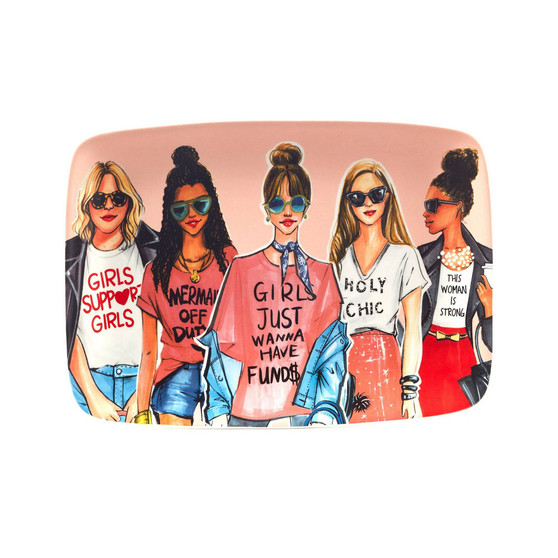 Girlfriends Rectangular Platter, 14.25" x 10.5"
