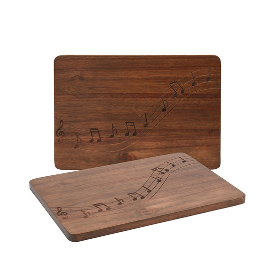 2 Piece Music Notes Acacia Wood Boards