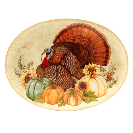 Autumn Fields Oval Turkey Platter