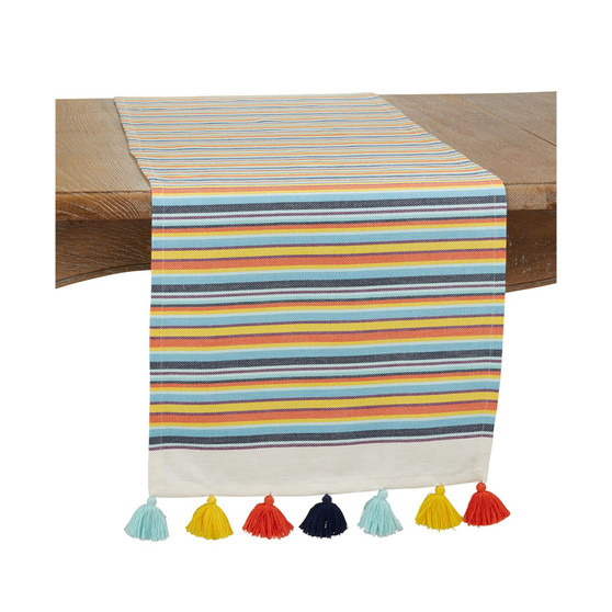 Fiesta Table Runner with Striped Design, 72" x 16"
