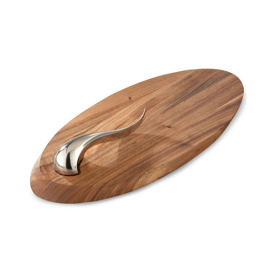 Nambe Swoop Cheese Board & Knife