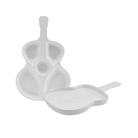 2 Piece Serving Set -3D Guitar Platter Chip and Dip