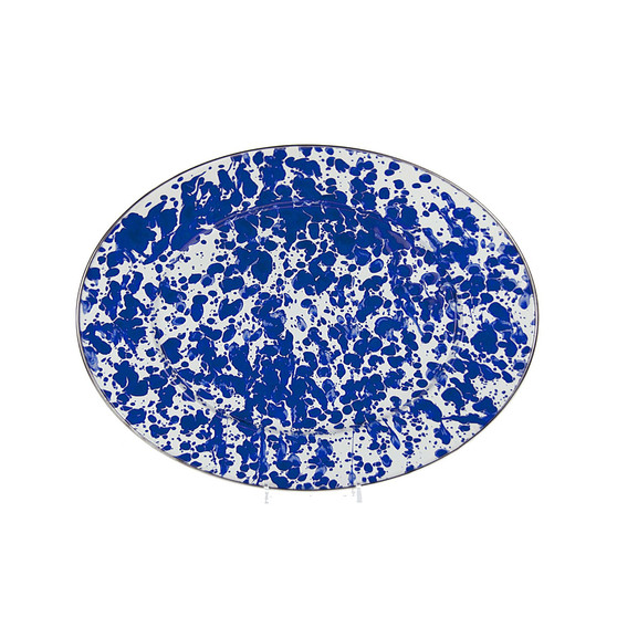 Cobalt Swirl Enamelware Collection 16" x 12" Oval Platter