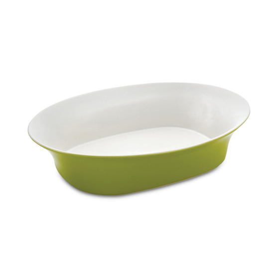 Round & Square Oval Green Serving Bowl