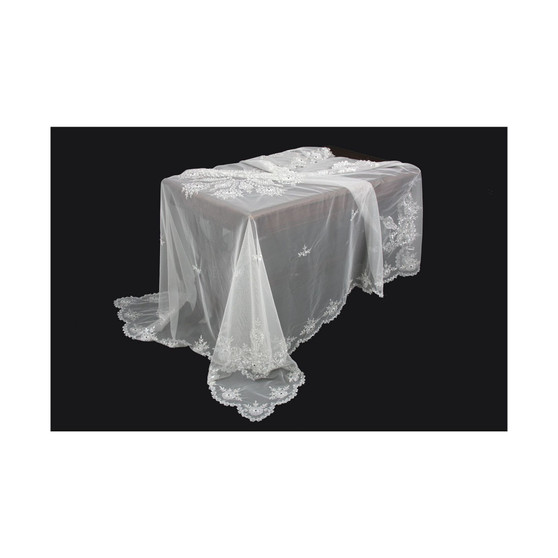 Merrigold Lace Embroidered Tablecloth with Beaded Accents