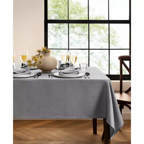 Laurel Solid Texture Water and Stain Resistant Tablecloth, 60" x 144"