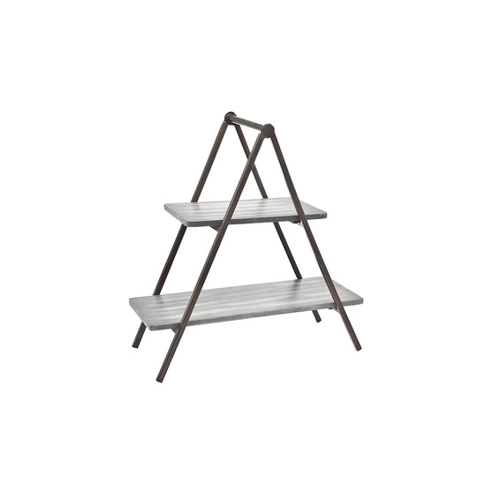 Grey Wash Wood & Metal Two Tier Server