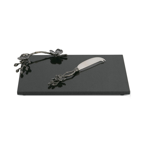 Black Orchid Small Cheese Board with Knife
