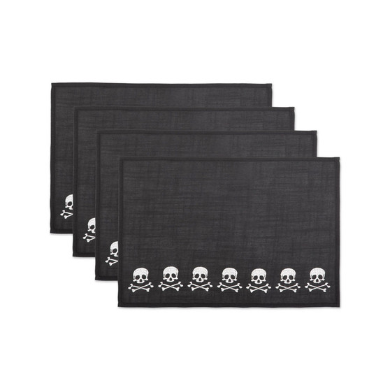Skulls Embroidered Placemat Set