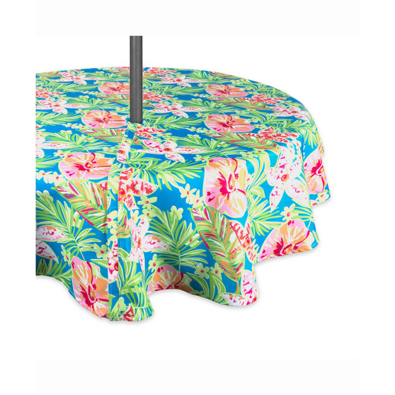 Summer Floral Outdoor Table cloth with Zipper 60" Round