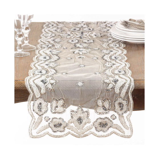 Hand-Beaded Table Runner